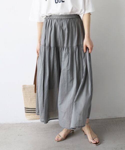 le.coeur blanc / ルクールブラン ロング・マキシ丈スカート | 《WEB限定アイテム》ローンギャザーティアードスカート | 詳細30