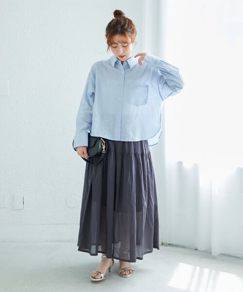 le.coeur blanc / ルクールブラン ロング・マキシ丈スカート | 《WEB限定アイテム》ローンギャザーティアードスカート | 詳細5