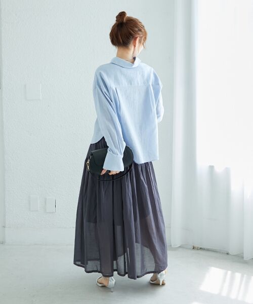 le.coeur blanc / ルクールブラン ロング・マキシ丈スカート | 《WEB限定アイテム》ローンギャザーティアードスカート | 詳細7