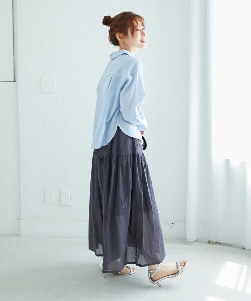 le.coeur blanc / ルクールブラン ロング・マキシ丈スカート | 《WEB限定アイテム》ローンギャザーティアードスカート | 詳細8