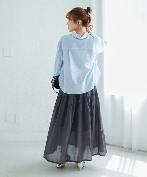 le.coeur blanc / ルクールブラン ロング・マキシ丈スカート | 《WEB限定アイテム》ローンギャザーティアードスカート | 詳細9