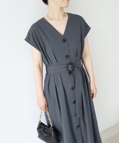 le.coeur blanc / ルクールブラン ロング・マキシ丈ワンピース | 《WEB限定アイテム》リネンライクフロントボタンワンピース