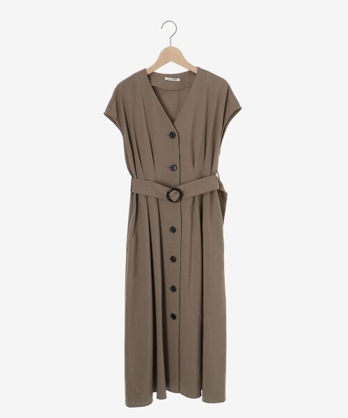 le.coeur blanc / ルクールブラン ロング・マキシ丈ワンピース | 《WEB限定アイテム》リネンライクフロントボタンワンピース | 詳細1
