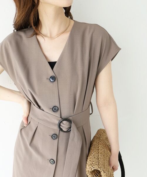 le.coeur blanc / ルクールブラン ロング・マキシ丈ワンピース | 《WEB限定アイテム》リネンライクフロントボタンワンピース | 詳細12