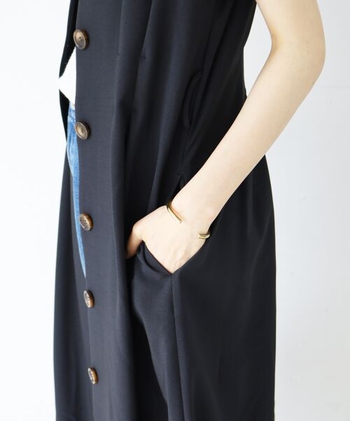 le.coeur blanc / ルクールブラン ロング・マキシ丈ワンピース | 《WEB限定アイテム》リネンライクフロントボタンワンピース | 詳細25