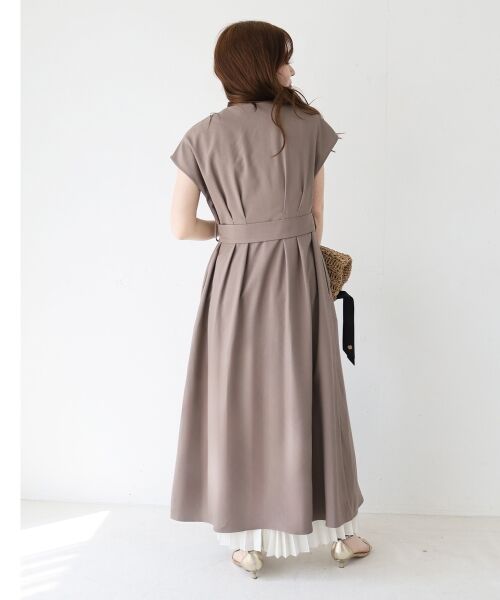 le.coeur blanc / ルクールブラン ロング・マキシ丈ワンピース | 《WEB限定アイテム》リネンライクフロントボタンワンピース | 詳細5