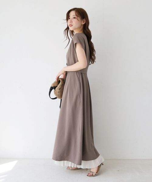 le.coeur blanc / ルクールブラン ロング・マキシ丈ワンピース | 《WEB限定アイテム》リネンライクフロントボタンワンピース | 詳細6