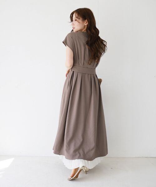 le.coeur blanc / ルクールブラン ロング・マキシ丈ワンピース | 《WEB限定アイテム》リネンライクフロントボタンワンピース | 詳細8