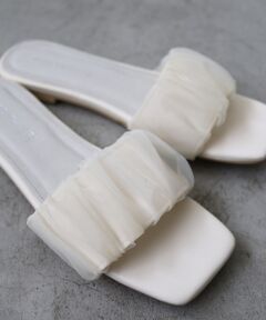 le.coeur blanc / ルクールブラン サンダル | 《WEB限定アイテム》ギャザーフラットサンダル