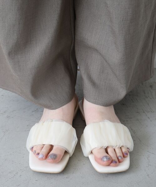le.coeur blanc / ルクールブラン サンダル | 《WEB限定アイテム》ギャザーフラットサンダル | 詳細15