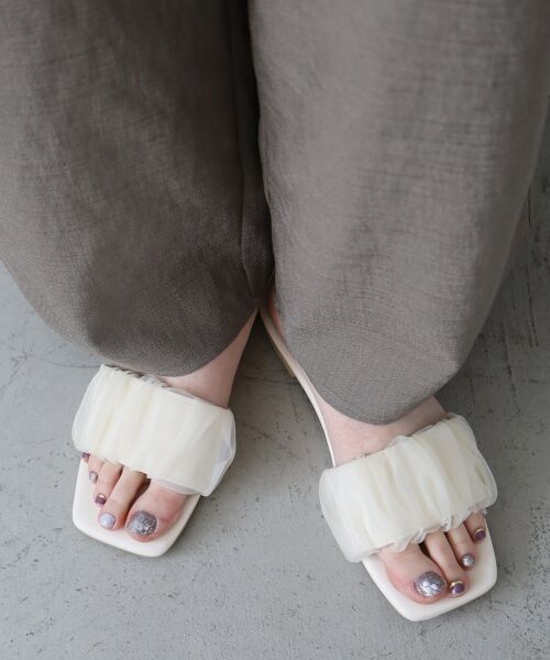 le.coeur blanc / ルクールブラン サンダル | 《WEB限定アイテム》ギャザーフラットサンダル | 詳細16