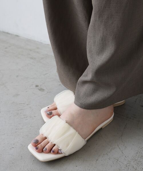 le.coeur blanc / ルクールブラン サンダル | 《WEB限定アイテム》ギャザーフラットサンダル | 詳細18