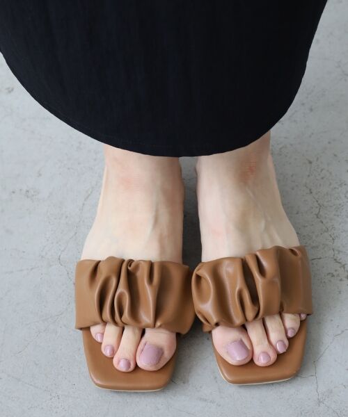 le.coeur blanc / ルクールブラン サンダル | 《WEB限定アイテム》ギャザーフラットサンダル | 詳細9