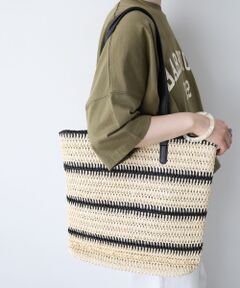 le.coeur blanc / ルクールブラン トートバッグ | 《WEB限定アイテム》ラインボーダーペーパートートバッグ