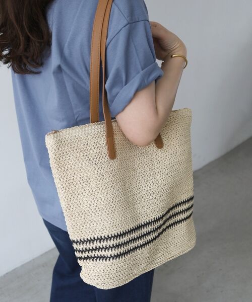 le.coeur blanc / ルクールブラン トートバッグ | 《WEB限定アイテム》ラインボーダーペーパートートバッグ | 詳細15