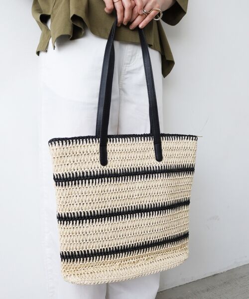 le.coeur blanc / ルクールブラン トートバッグ | 《WEB限定アイテム》ラインボーダーペーパートートバッグ | 詳細4