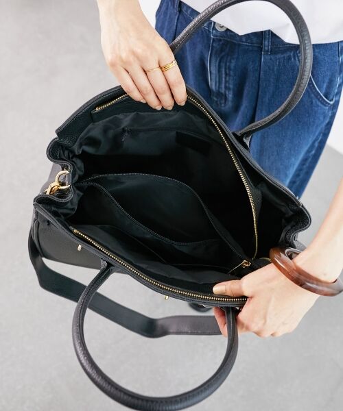 le.coeur blanc / ルクールブラン トートバッグ | 《A4サイズ収納可能》MILLELAFIRENZE金具付きレザートートバッグ | 詳細4