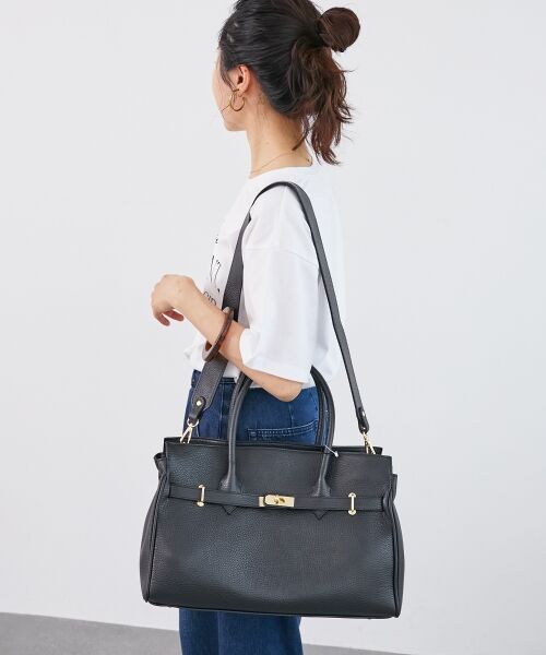 le.coeur blanc / ルクールブラン トートバッグ | 《A4サイズ収納可能》MILLELAFIRENZE金具付きレザートートバッグ | 詳細5