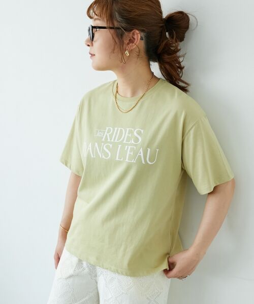 le.coeur blanc / ルクールブラン Tシャツ | 《手洗い可能》RIDES DANS L'EAUロゴTシャツ | 詳細13
