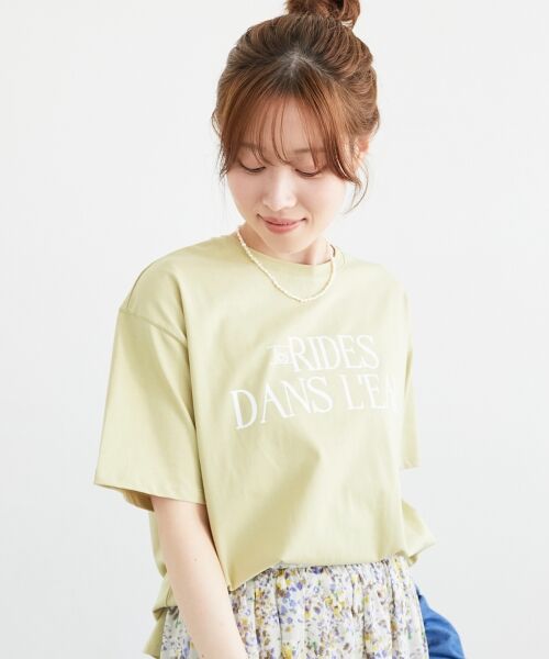 le.coeur blanc / ルクールブラン Tシャツ | 《手洗い可能》RIDES DANS L'EAUロゴTシャツ | 詳細4