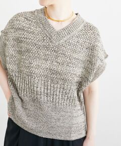 le.coeur blanc / ルクールブラン ベスト | 《手洗い可能》柄編みミックスデザインニットベスト