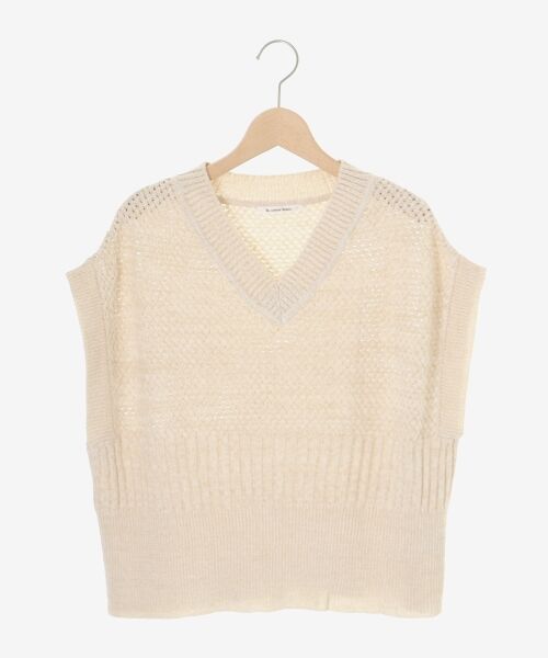 le.coeur blanc / ルクールブラン ベスト | 《手洗い可能》柄編みミックスデザインニットベスト | 詳細1