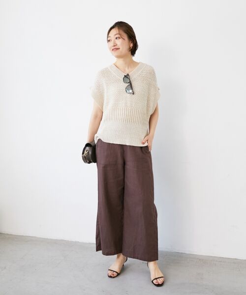 le.coeur blanc / ルクールブラン ベスト | 《手洗い可能》柄編みミックスデザインニットベスト | 詳細7