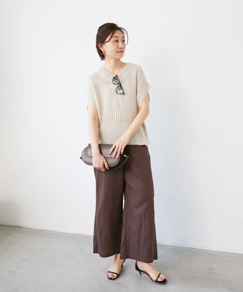 le.coeur blanc / ルクールブラン ベスト | 《手洗い可能》柄編みミックスデザインニットベスト | 詳細8