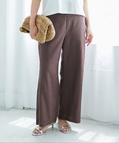 le.coeur blanc / ルクールブラン その他パンツ | 《夏に向けた快適な1枚》麻ワイドクロップドパンツ