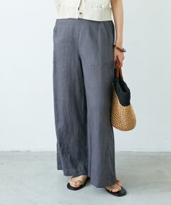 le.coeur blanc / ルクールブラン その他パンツ | 《夏に向けた快適な1枚》麻ワイドクロップドパンツ