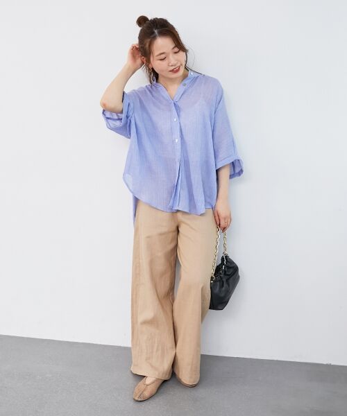 le.coeur blanc / ルクールブラン その他パンツ | 《夏に向けた快適な1枚》麻ワイドクロップドパンツ | 詳細12