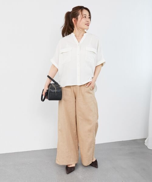 le.coeur blanc / ルクールブラン その他パンツ | 《夏に向けた快適な1枚》麻ワイドクロップドパンツ | 詳細13