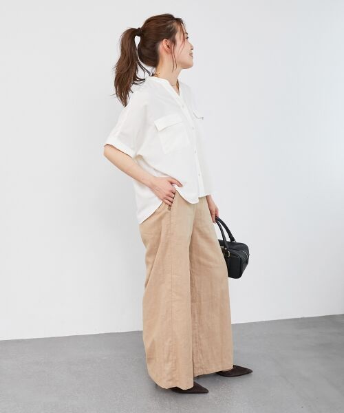 le.coeur blanc / ルクールブラン その他パンツ | 《夏に向けた快適な1枚》麻ワイドクロップドパンツ | 詳細14