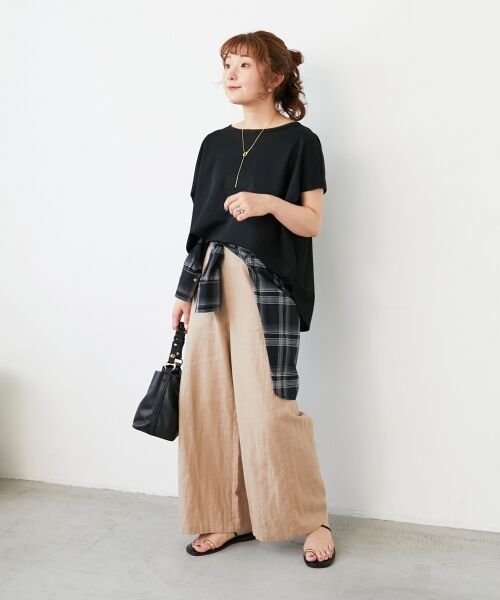 le.coeur blanc / ルクールブラン その他パンツ | 《夏に向けた快適な1枚》麻ワイドクロップドパンツ | 詳細17