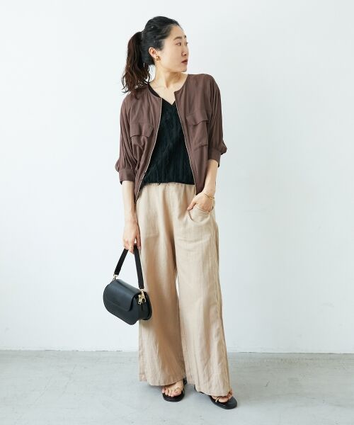 le.coeur blanc / ルクールブラン その他パンツ | 《夏に向けた快適な1枚》麻ワイドクロップドパンツ | 詳細21