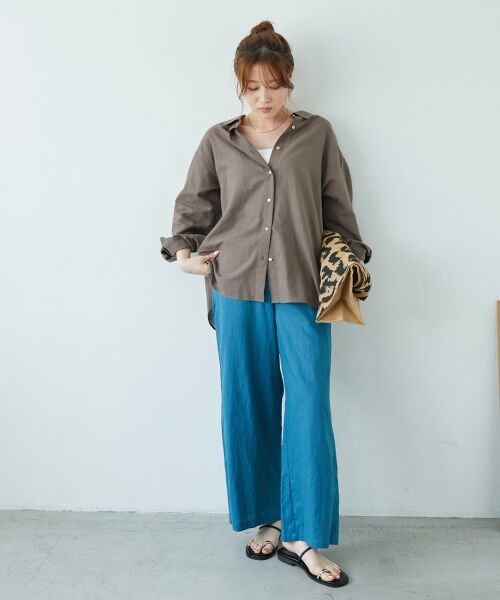 le.coeur blanc / ルクールブラン その他パンツ | 《夏に向けた快適な1枚》麻ワイドクロップドパンツ | 詳細25