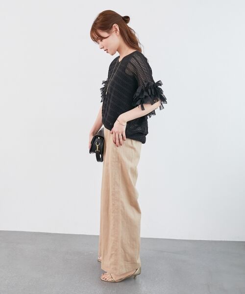 le.coeur blanc / ルクールブラン その他パンツ | 《夏に向けた快適な1枚》麻ワイドクロップドパンツ | 詳細4