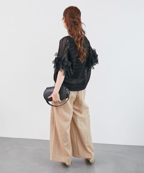 le.coeur blanc / ルクールブラン その他パンツ | 《夏に向けた快適な1枚》麻ワイドクロップドパンツ | 詳細5