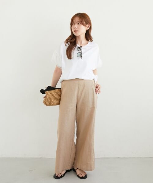 le.coeur blanc / ルクールブラン その他パンツ | 《夏に向けた快適な1枚》麻ワイドクロップドパンツ | 詳細8