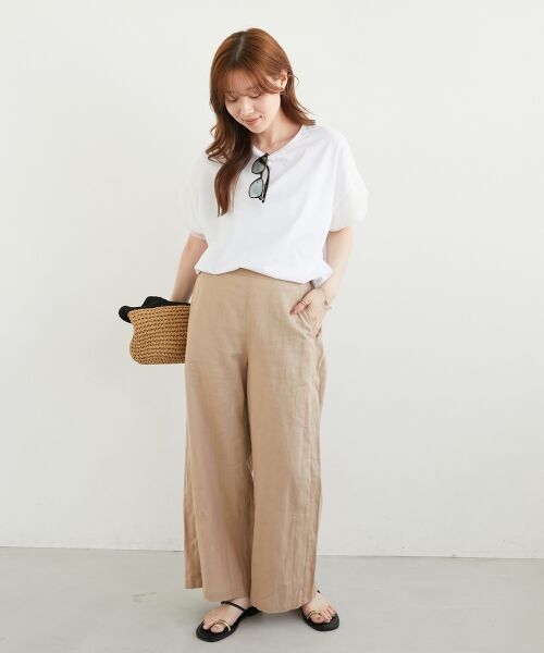le.coeur blanc / ルクールブラン その他パンツ | 《夏に向けた快適な1枚》麻ワイドクロップドパンツ | 詳細9