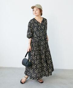 le.coeur blanc / ルクールブラン ロング・マキシ丈ワンピース | フラワーモチーフスキッパーワンピース