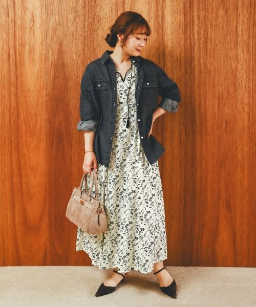 le.coeur blanc / ルクールブラン ロング・マキシ丈ワンピース | フラワーモチーフスキッパーワンピース | 詳細10