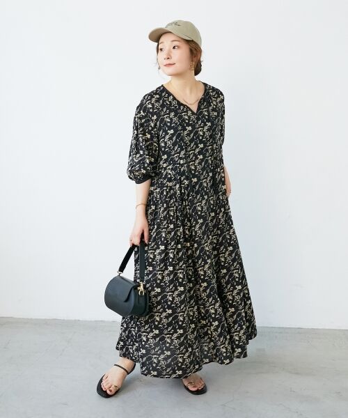 le.coeur blanc / ルクールブラン ロング・マキシ丈ワンピース | フラワーモチーフスキッパーワンピース | 詳細12