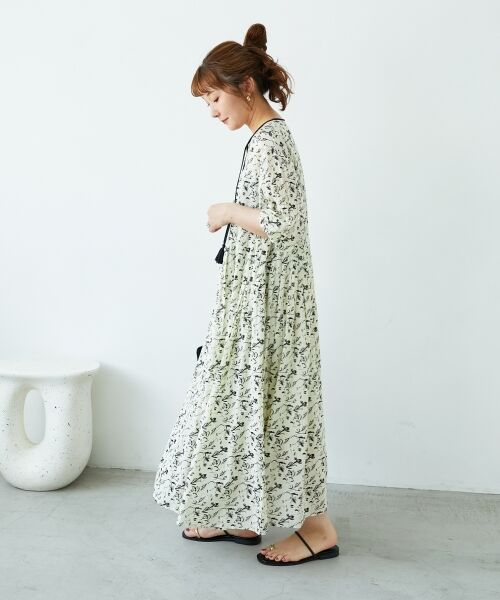 le.coeur blanc / ルクールブラン ロング・マキシ丈ワンピース | フラワーモチーフスキッパーワンピース | 詳細5