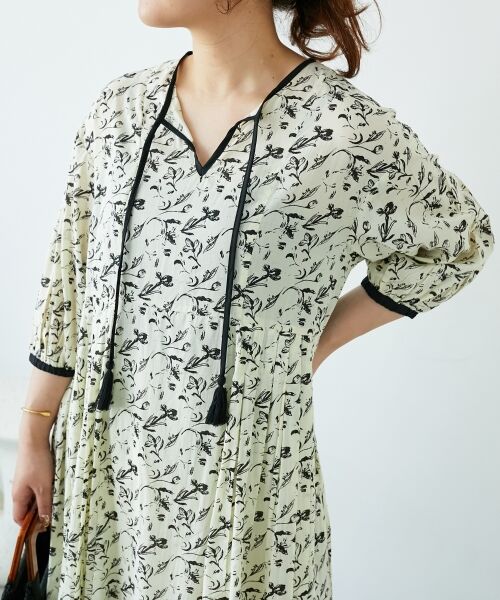 le.coeur blanc / ルクールブラン ロング・マキシ丈ワンピース | フラワーモチーフスキッパーワンピース | 詳細9