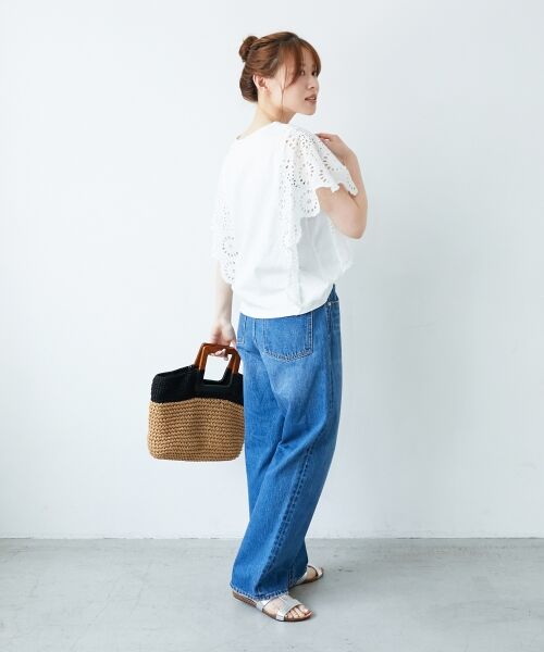le.coeur blanc / ルクールブラン カットソー | 《手洗い可能》スカラップレーススリーブカットソー | 詳細11