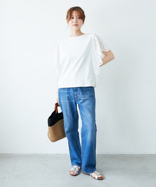 le.coeur blanc / ルクールブラン カットソー | 《手洗い可能》スカラップレーススリーブカットソー | 詳細14