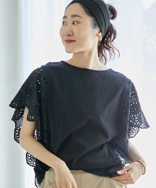 le.coeur blanc / ルクールブラン カットソー | 《手洗い可能》スカラップレーススリーブカットソー | 詳細18