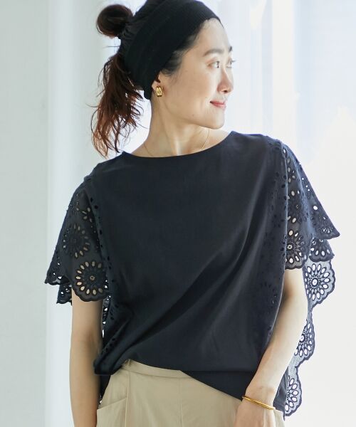 le.coeur blanc / ルクールブラン カットソー | 《手洗い可能》スカラップレーススリーブカットソー | 詳細19