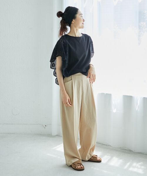 le.coeur blanc / ルクールブラン カットソー | 《手洗い可能》スカラップレーススリーブカットソー | 詳細22